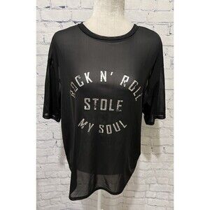 Chloe & Katie "Rock N Roll Stole My Soul" Mesh Tee M/L